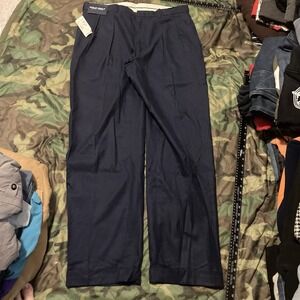Polo Golf‎ NWT Navy Pleated Silk Blend Golf Pants Men's 35/32